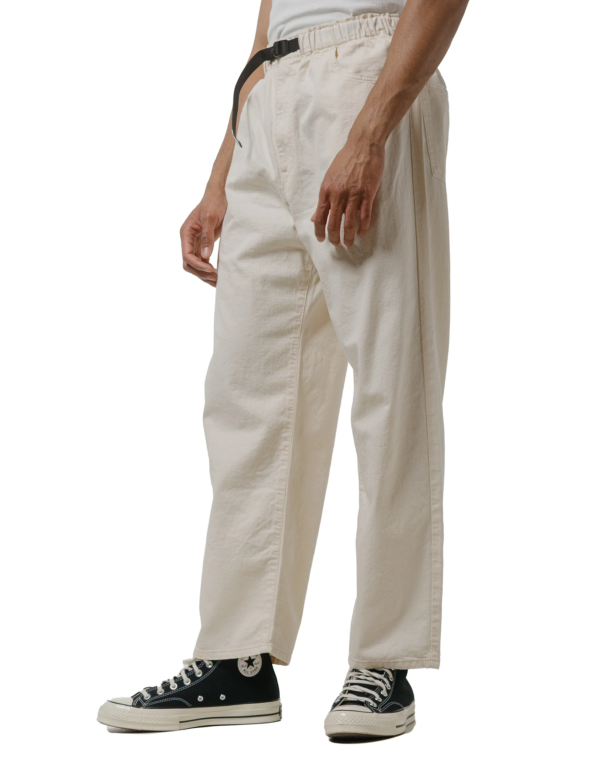 Danton Colour Denim Tuck Belted Pant Ecru