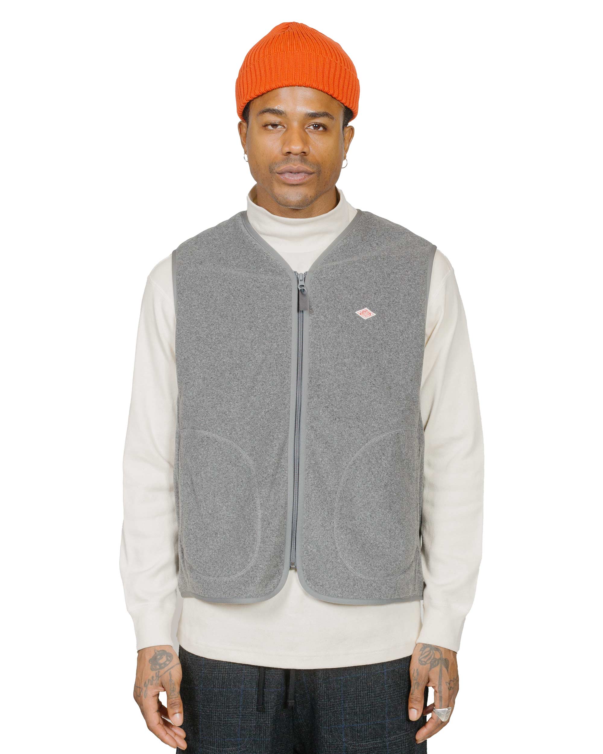 Danton Polartec Fleece Zip Vest Top Grey