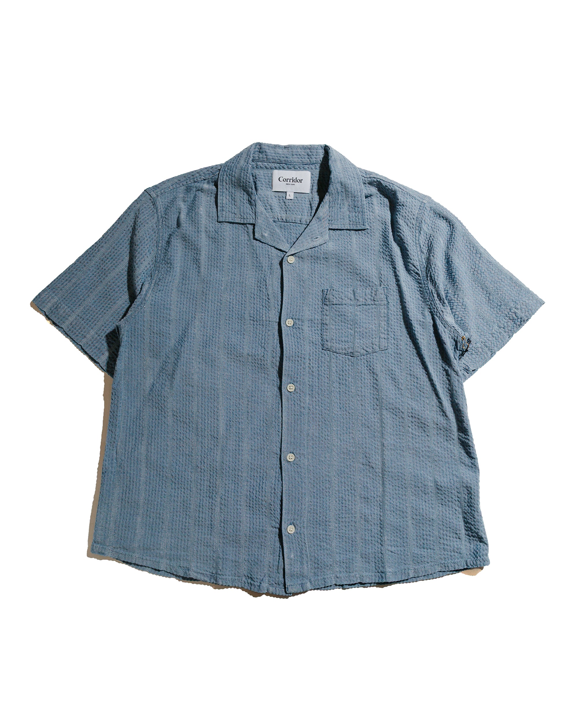 Corridor Striped Seersucker SS Indigo