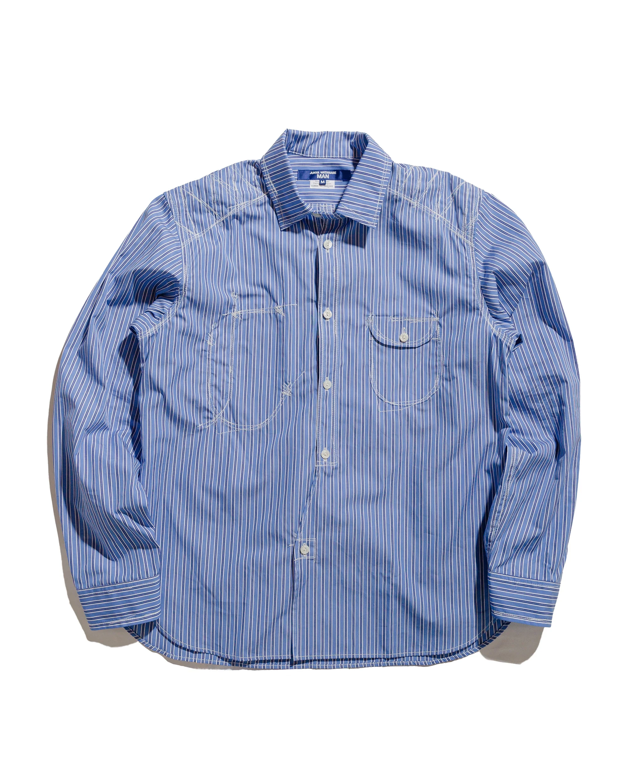 Junya Watanabe MAN Stitch Stripe Shirt Blue