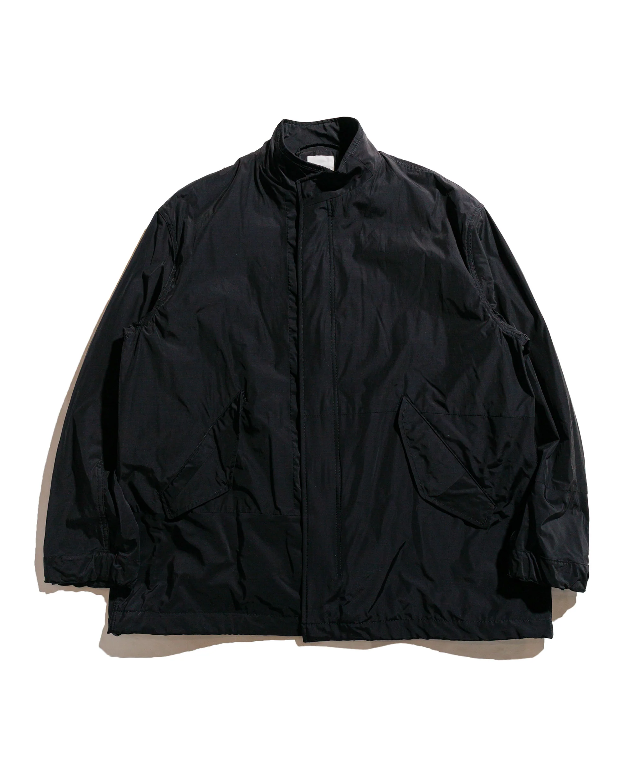 Sage de Cret Nylon/Cotton Typewriter Patchwork Military Jacket Black