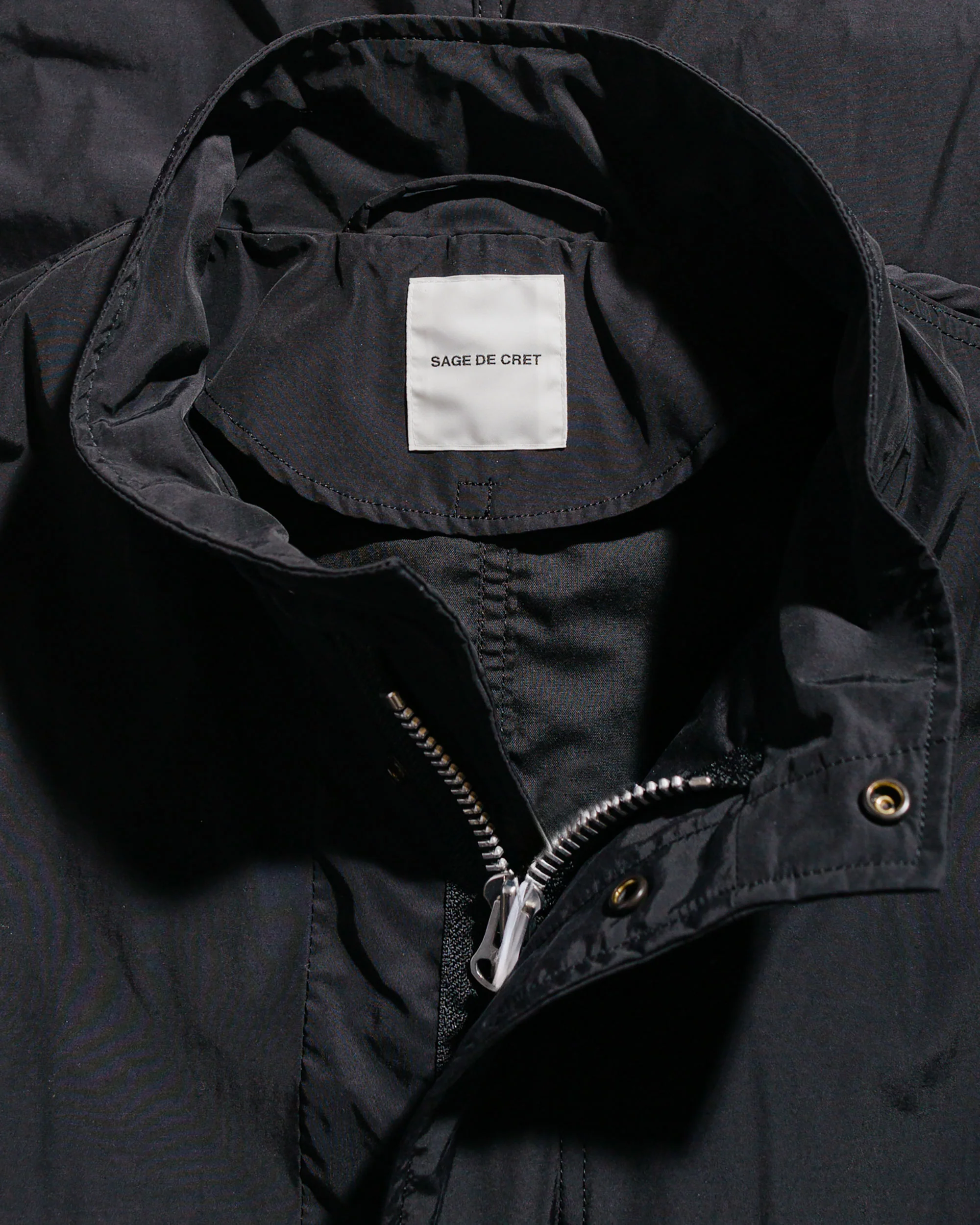 9453-sage-de-cret-nylon-cotton-typewriter-patchwork-military-jacket-black-5.webp Sage de Cret Nylon/Cotton Typewriter Patchwork Military Jacket Black