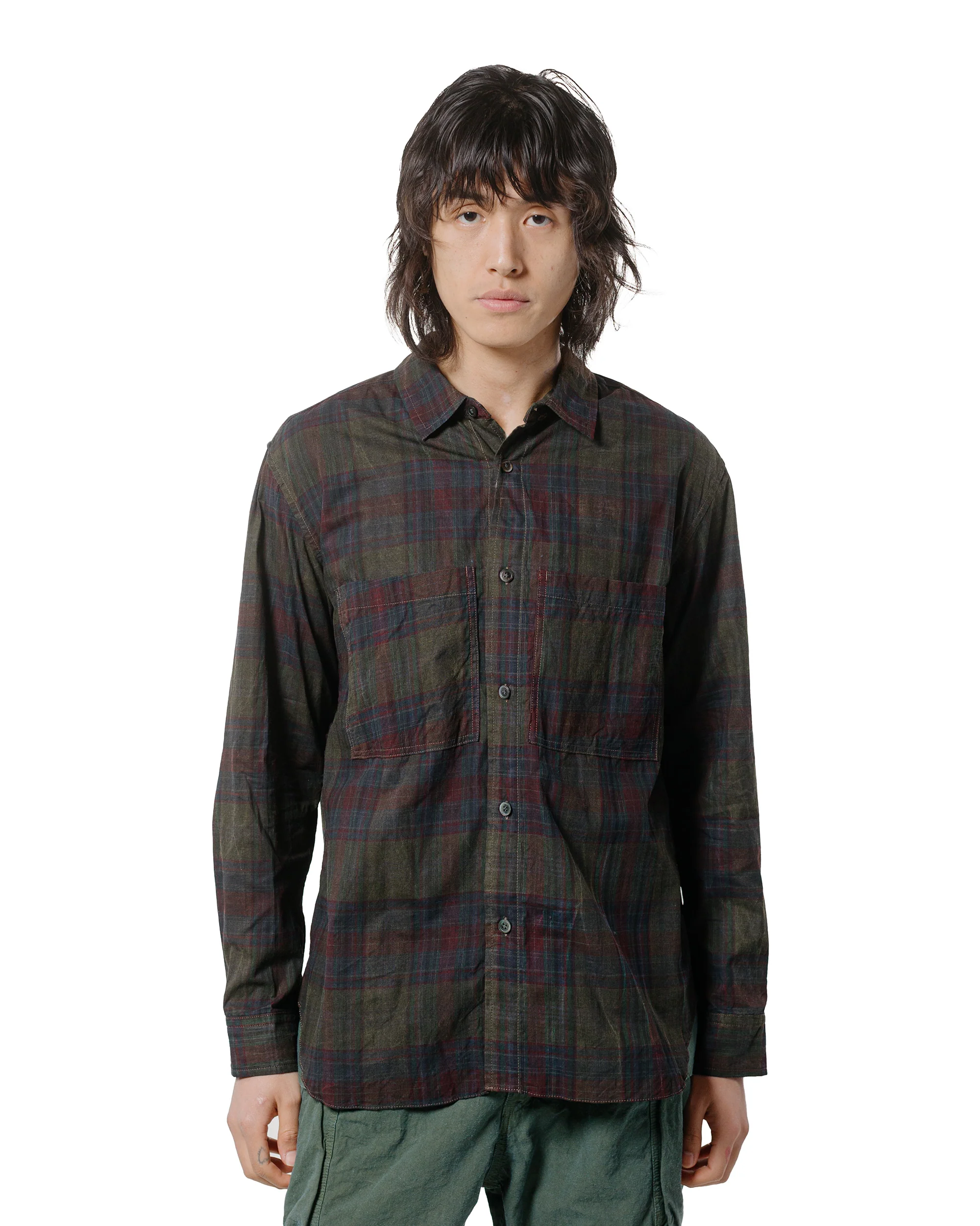 Sage de Cret Sumi Ink Madras Check Work Shirt Yellow